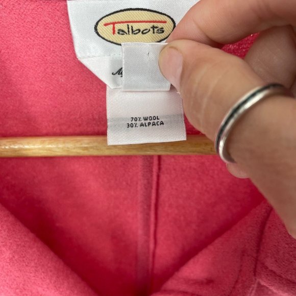 Talbots Alpaca Wool Pink Lightweight Button Front Jacket XL - Picture 10 of 14